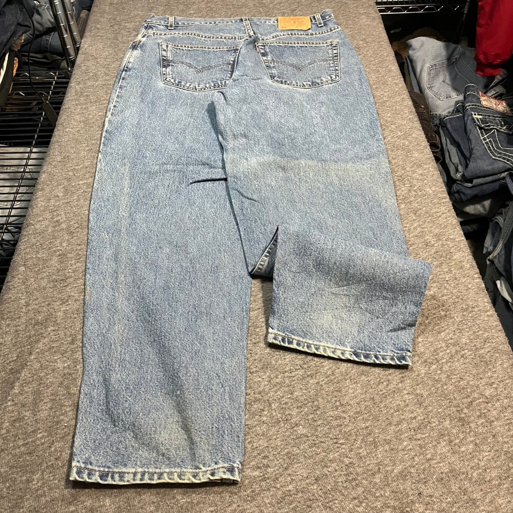 Levis 560 Loose Fit Tapered Leg Jeans Light Wash Denim Mens 38x32 Vintage 90s